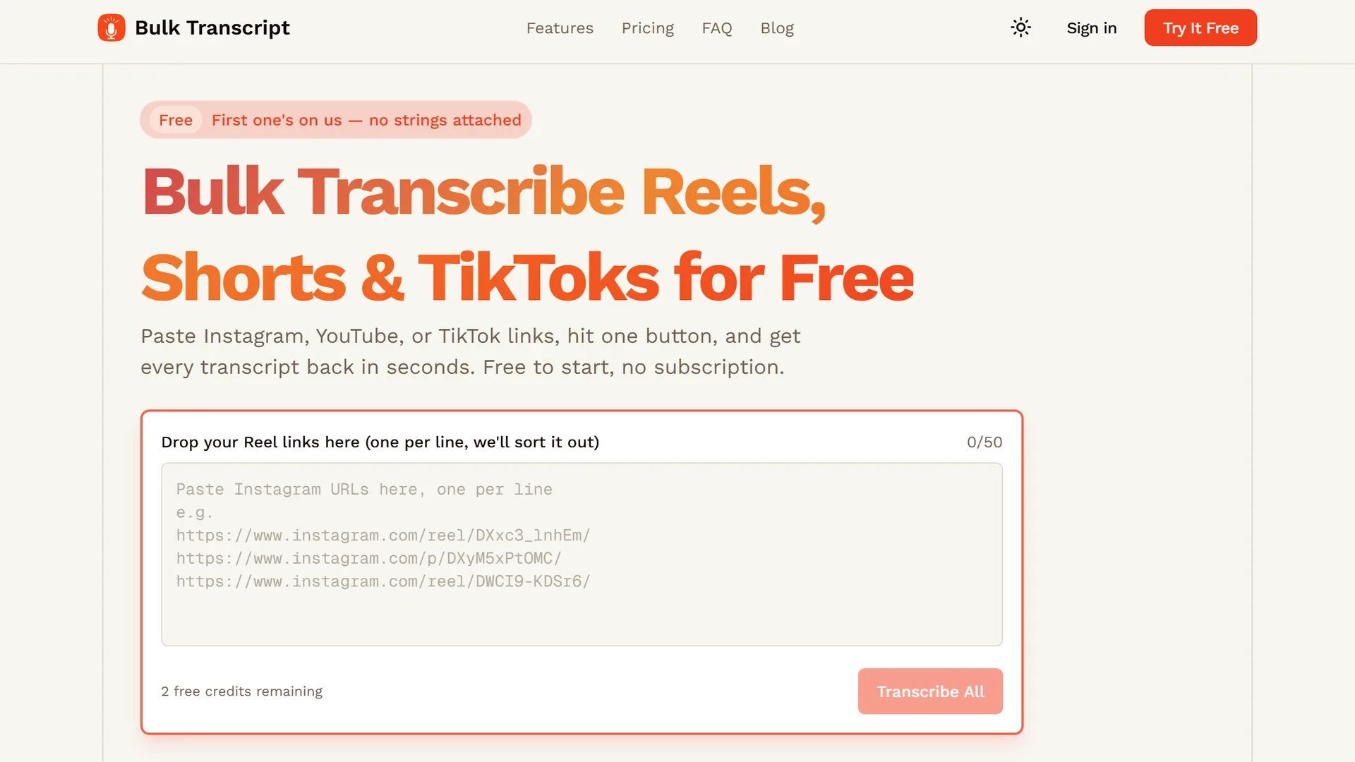 Bulk Transcript